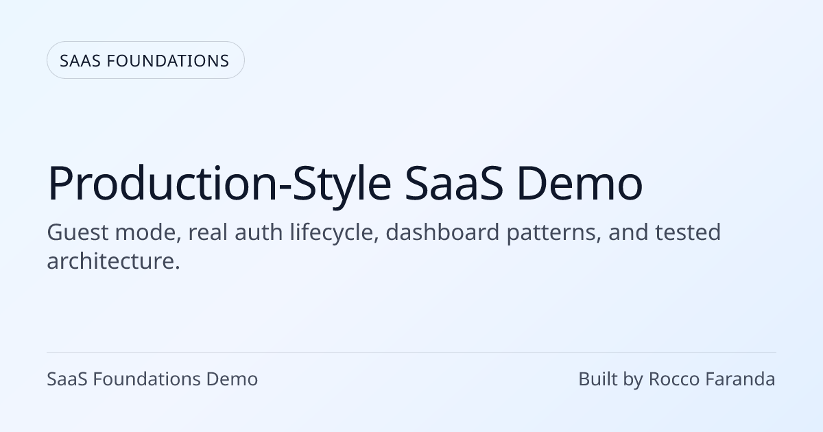 SaaS Foundations Demo